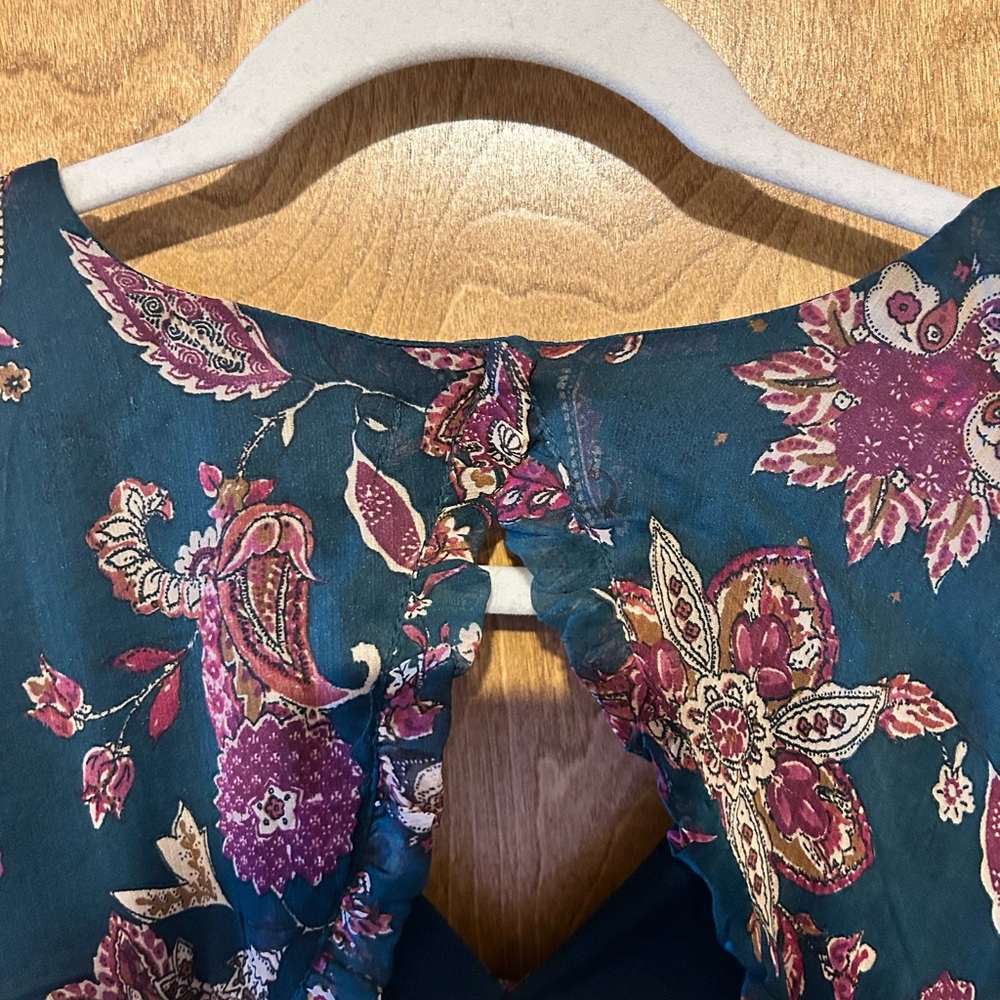Band of the Free Run the World Pine Paisley Empire Waist Midi Dress - Size XS - Picture 13 of 13